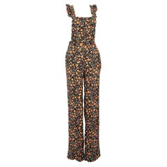 Sézane Floral Sleeveless Straight Leg Jumpsuit Size S