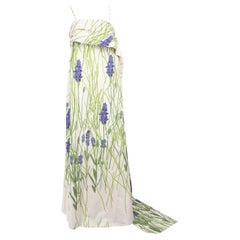 Bernadette Lavender Print Tied Detail Maxi Dress Size L
