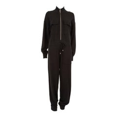 Jonathan Simkhai Black Zip-Up Mock Neck Jumpsuit Size L