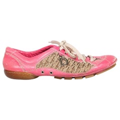 Dior Pink Leather Diorissimo Trainers Size IT 37