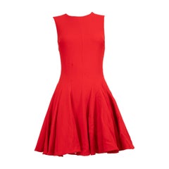 Dior Red Wool Mini Skater Dress Size XS