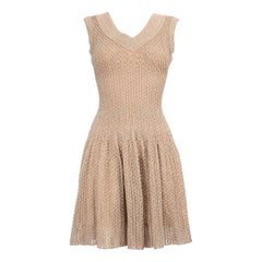Alaïa Metallic V-Neck Mini Dress Size M