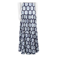 Agua by Agua Bendita Maxifalda Floral de Lino Azul Talla S