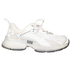 Dior White Vibe Lace Up Sneakers Size IT 38