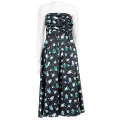 HVN Vestido Midi Karla Estampado Corazón Azul Marino Talla M