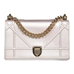 Dior Silver Calfskin Medium Diorama Flap Bag