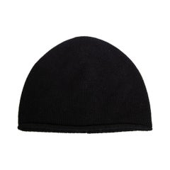Totême Black Cashmere Beanie Hat