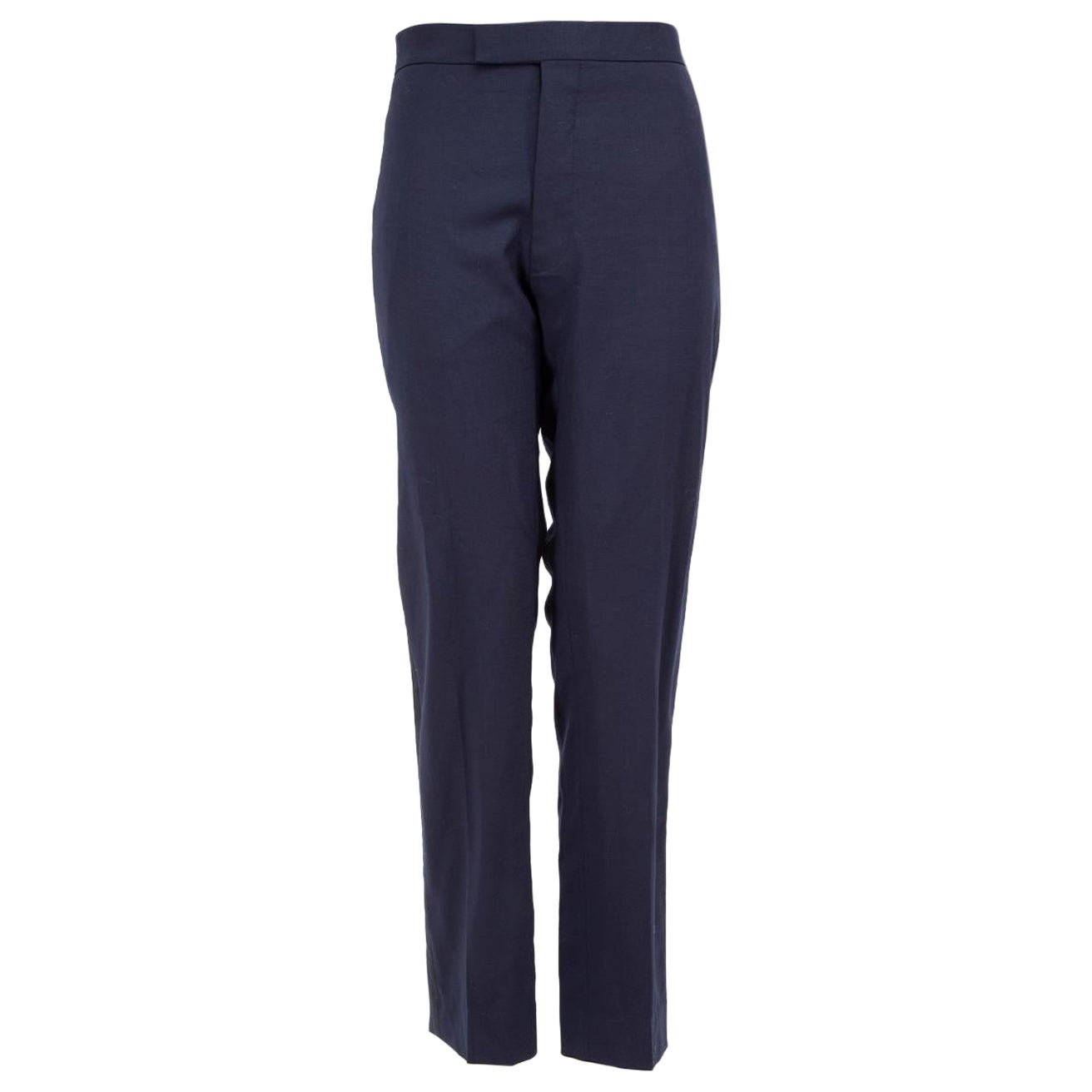 Dior Blue Wool Straight Fit Trousers Size XXL For Sale