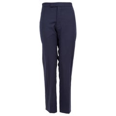Dior Blue Wool Straight Fit Trousers Size XXL