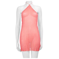 Nensi Dojaka Pink Knitted Halter Neck Dress Size XS
