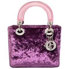Dior 1997 Borsa piccola Lady Dior in velluto viola