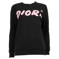 Dior KAWS x Dior Black Logo Embroidered Crewneck Sweatshirt Size S