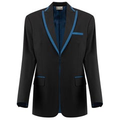 Sanne Black with Metallic Blue Trim Blazer Size S