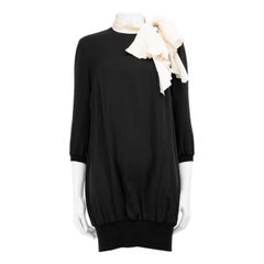 Azzaro Schwarzes Minikleid mit abnehmbarer Schleife Größe XL