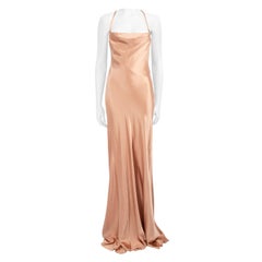 Galvan London Pink Silk Slip Maxi Dress Size M