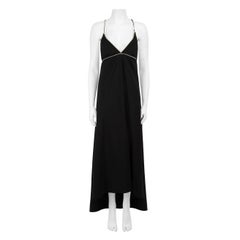 Francoise Black Crystal Embellished Wool Slip Dress Size XXL