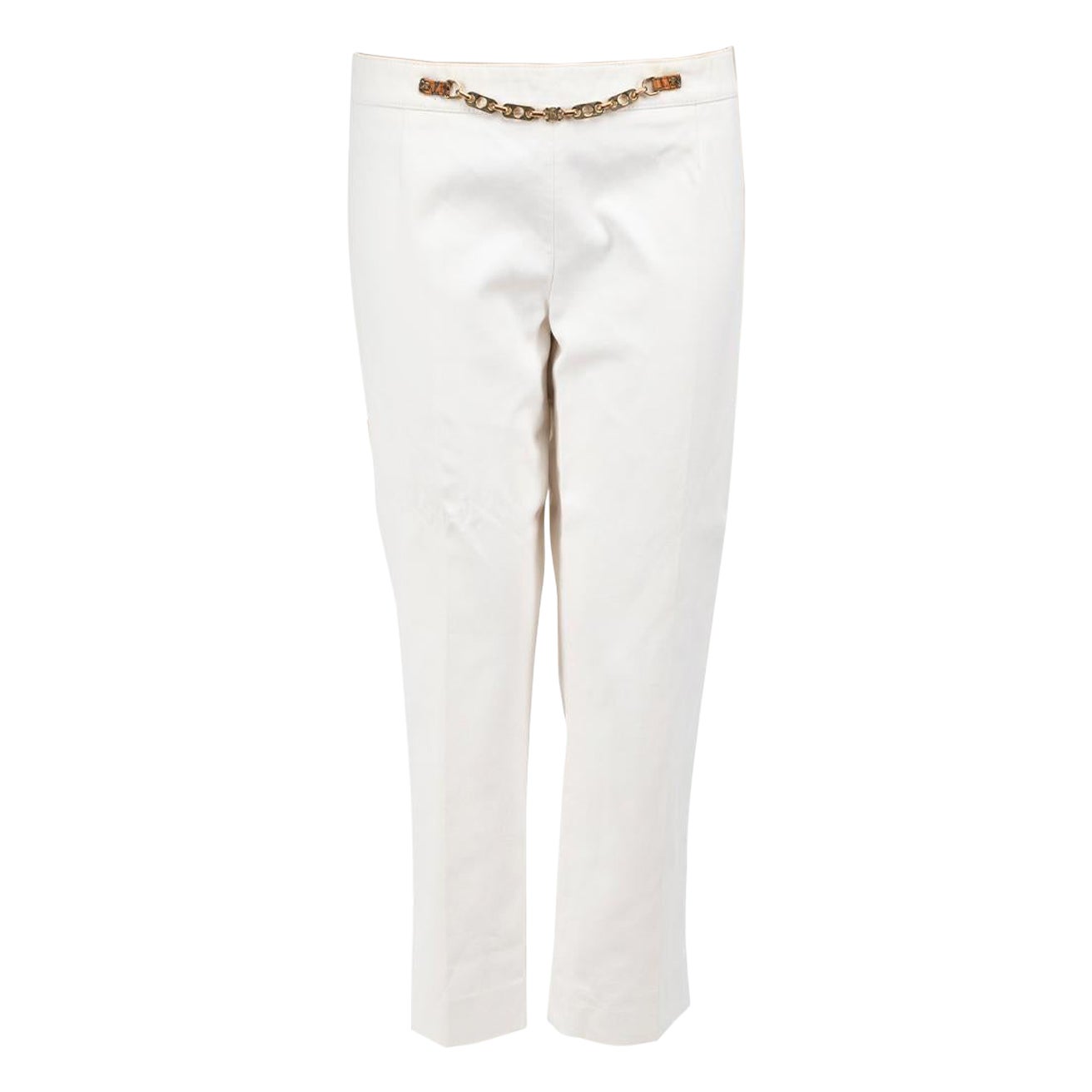 Céline Pantalones cortos blancos con detalle de cadena Talla L