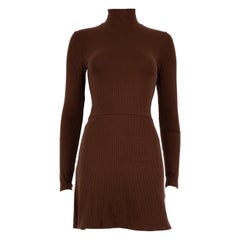Reformation Brown Turtleneck Knit Dress Size S