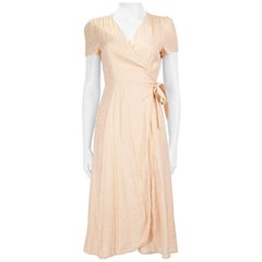 Sézane Pink Silk Floral Wrap Dress Size M