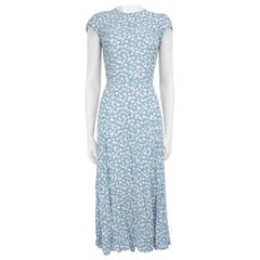 Reformation Blue Floral Pattern Gavin Dress Size S
