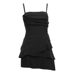 Pinko Black Ruffled Detail Mini Dress Size S