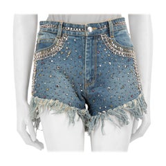 Zadig & Voltaire Blue Denim Snow Studs Shorts Size XS