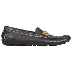 Louis Vuitton Mocassins en cuir noir avec boucle Taille IT 38.5