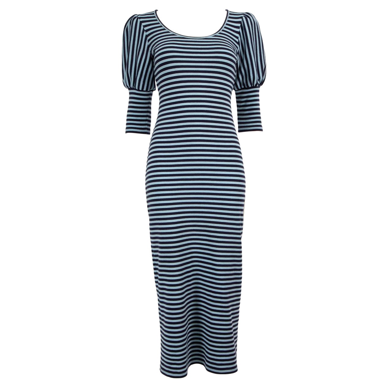 Smythe, robe midi rayée bleue, taille S