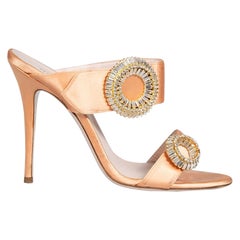Gedebe Orange Swarovski Crystals Sandals Size IT 40