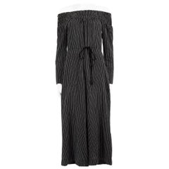 NANUSHKA Black Striped Wide Leg Jumpsuit Size L