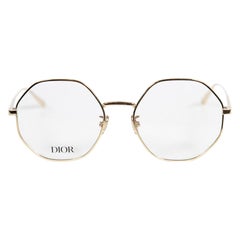 Dior Gold Metal Heptagon Glasses