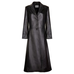 Verheyen London Abrigo trench oversize de piel de los años 70 en negro