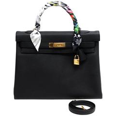 Hermès Black Togo 35 cm Kelly Bag with Gold Hardware