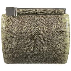 Vintage JUDITH LEIBER Light Green Snakeskin Leather Evening Handbag 3