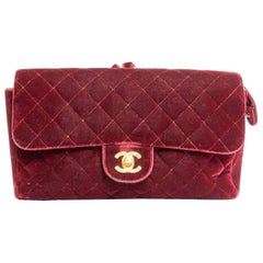 Chanel Zaino Vintage Velluto Bordeaux