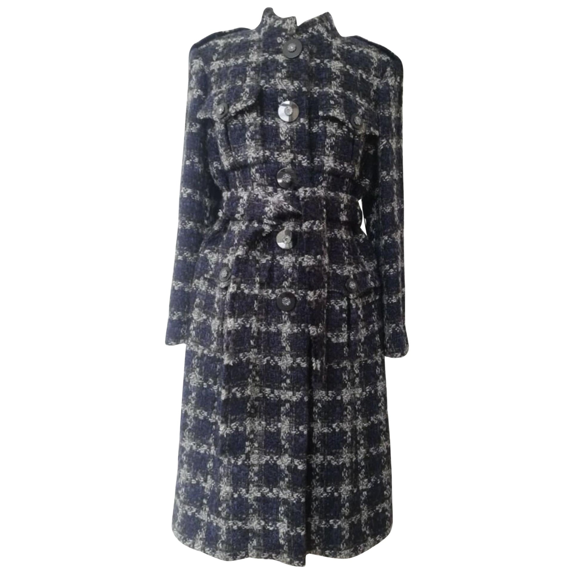 11K$ Paris / Cosmopolite CC Jewel Buttons Tweed Coat