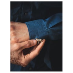 Boutons de manchette loup sterling
