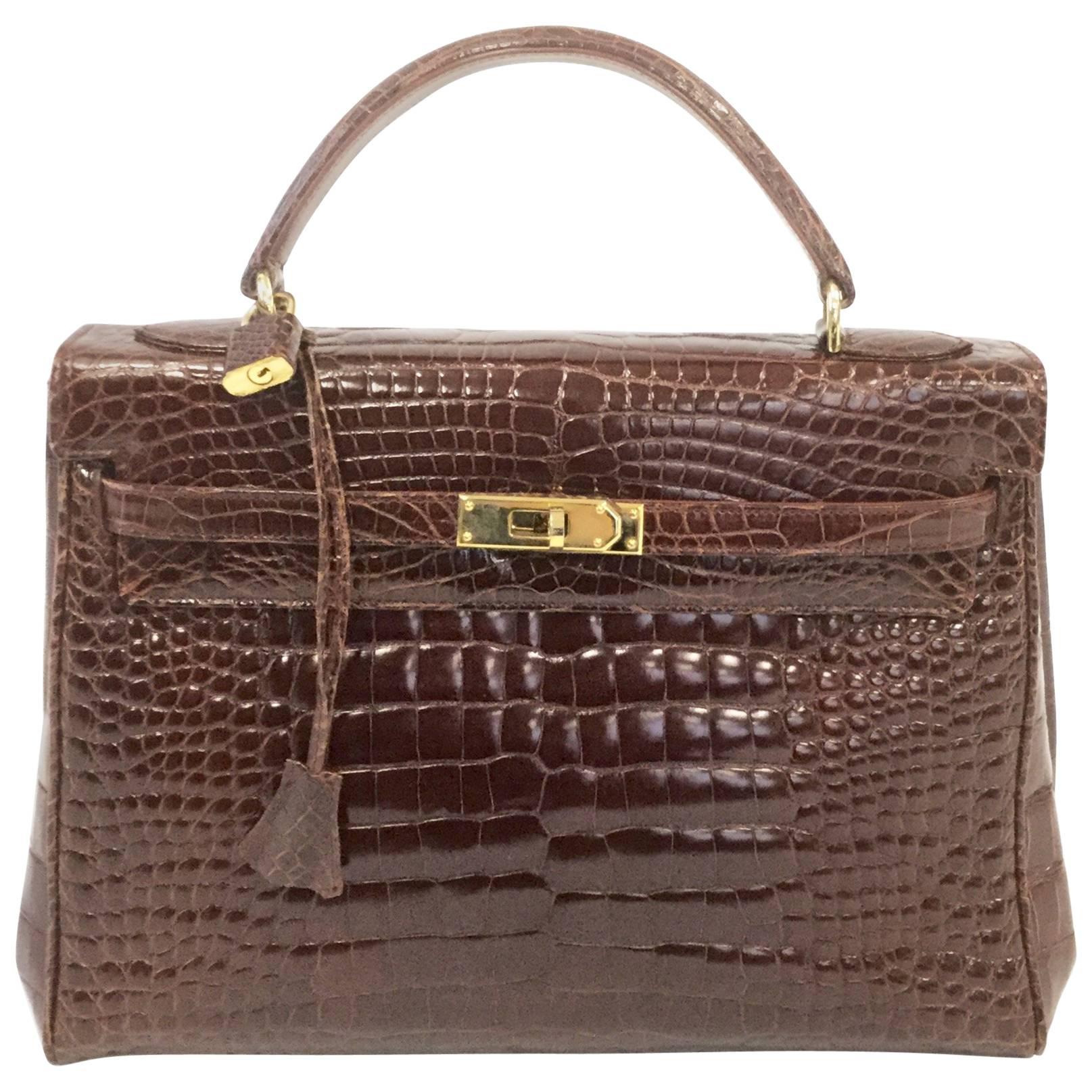 Late 20th Century Revillon Alligator Skin Handbag