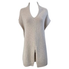 1990 Italian Luxury Cashmere Camel Tan Dolman Sleeve Sweater Vest Top Tunic