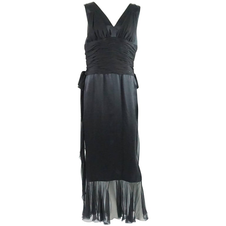black chiffon sleeveless dress Long Sweetheart Prom Dress with A-Line Chiffon Skirt Royal Blue / 0 main image 0
