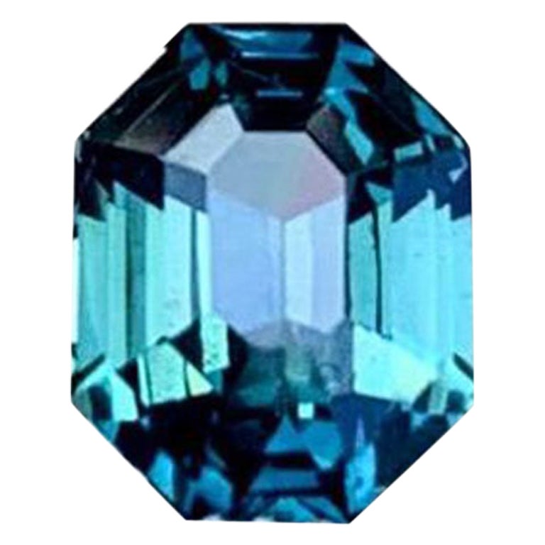 2.2ct Emerald Cut CLEAN Natural  Greenish Blue Sapphire Gemstone