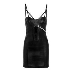 New Versus Versace + Anthony Vaccarello Cutout Studded Leather Mini Dress 38 - 2
