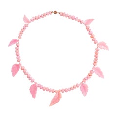 Genuine Blush Pink Opal Pendant Gold Statement Necklace