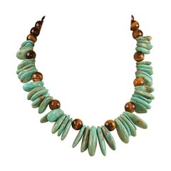 AJD Elisa Turquoise and Tiger's Eye Necklace