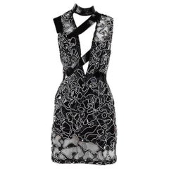 2013 Versace Atelier Bondage-Minikleid aus Lackleder mit Kristallverzierungen aus Lackleder