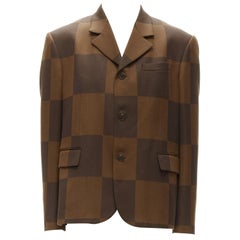 LOUIS VUITTON Nigo 2020 LV2 Runway Giant Damier wool blazer jacket FR52 XL