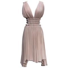 2000s Alaia Light Pink Greek Style Mini Dress