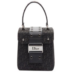 CHRISTIAN DIOR Vintage John Galliano Schwarze Schminktasche aus Segeltuch im Street Chic-Stil