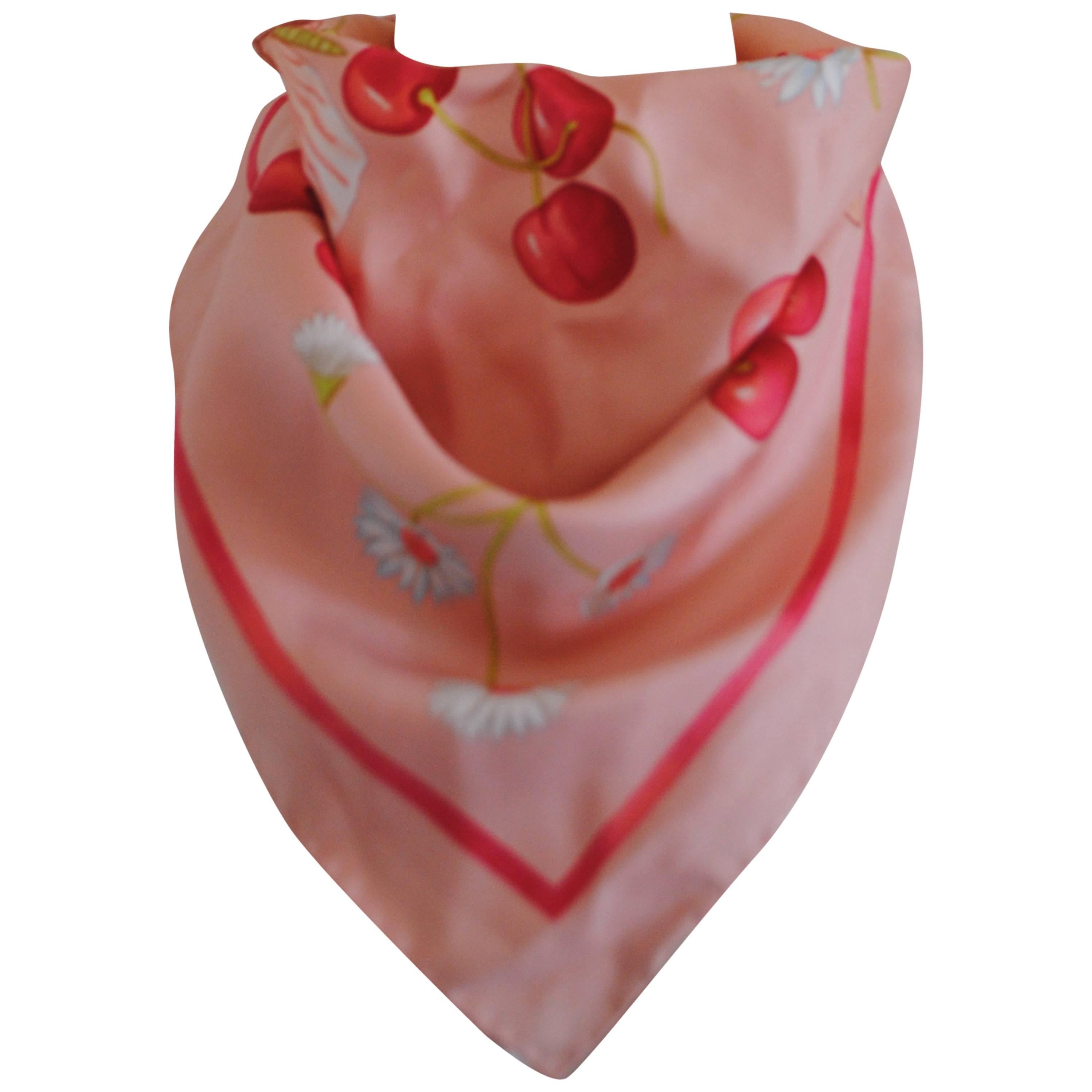 Salvatore Ferragamo Pink multicoloured silk foulard 
