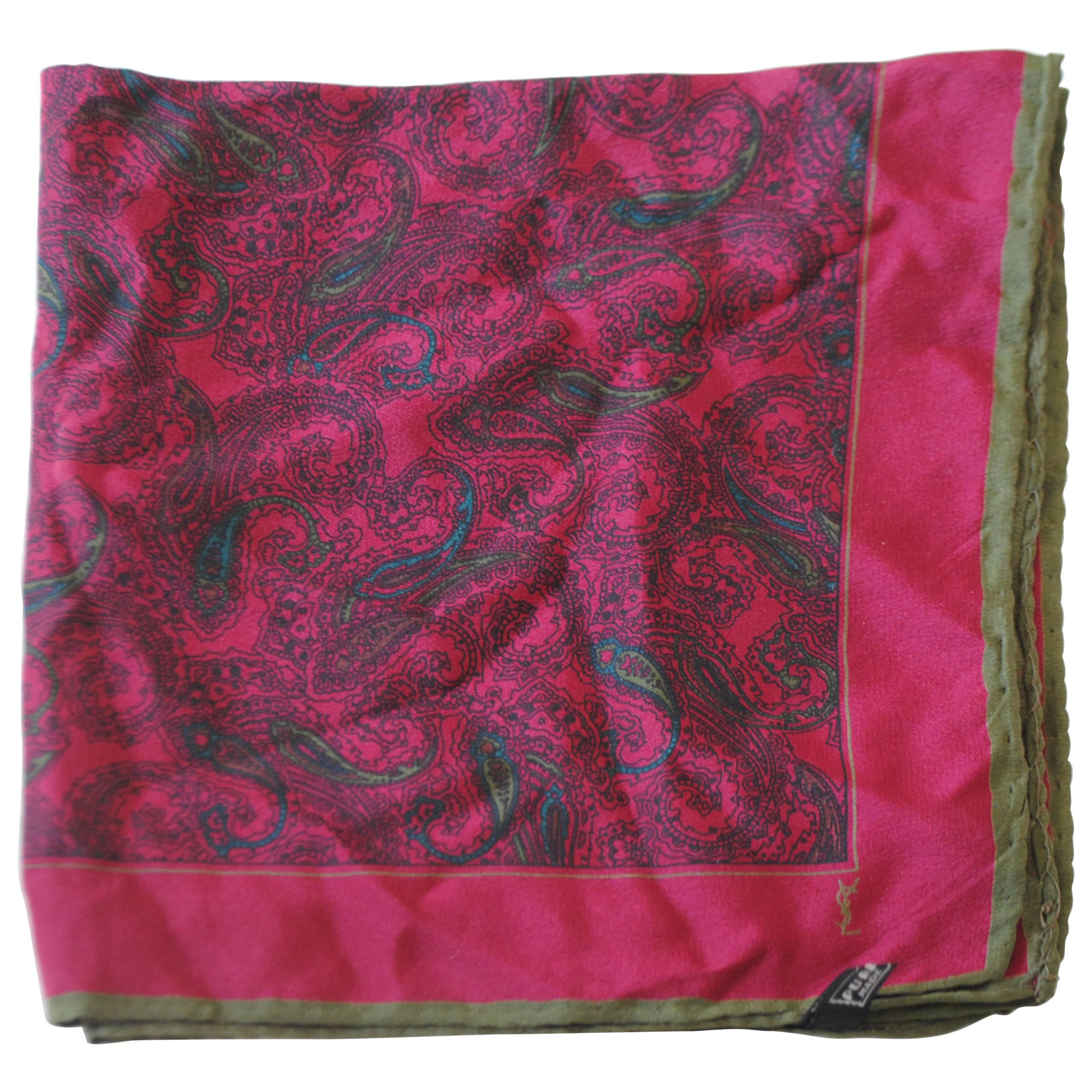 Yves Saint Laurent multicolour silk handkerchief For Sale